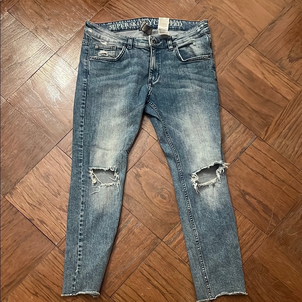 Men's H&M Distressed Blue Jeans